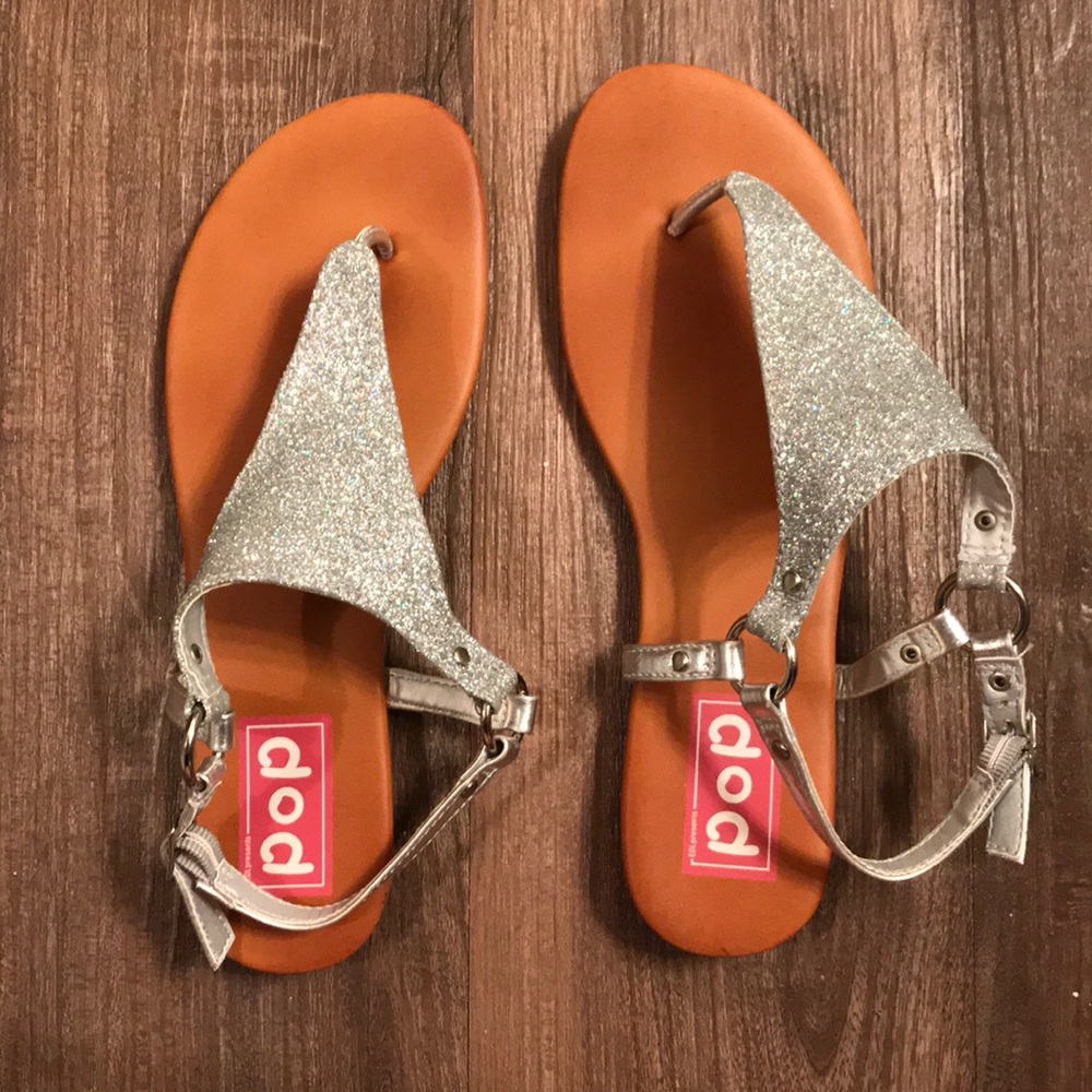 EDL Presents POP Silver Glitter Sandals